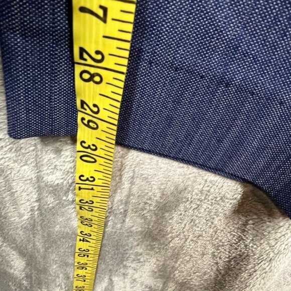 Tahari Arthur Levine Pants Womens Size 14 Blue Wide Legs Career Textured Stretch - Picture 8 of 9